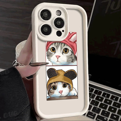 Funny Cartoon Cat Silicone Cover Shockproof Phone Case