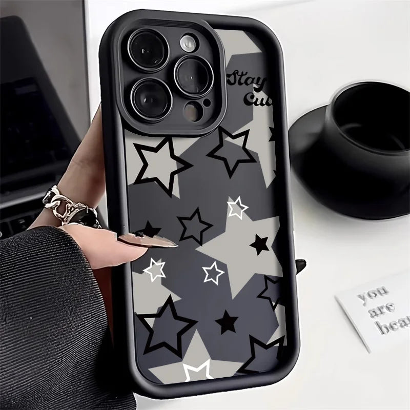 Cute Y2K Star Silicone Phone Case For iPhone