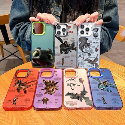 Lovely Couple Toothless Fury Dragon Phone Case For iPhone