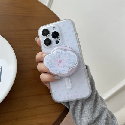 Cute Pink Small Love Heart Magnetic Phone Case