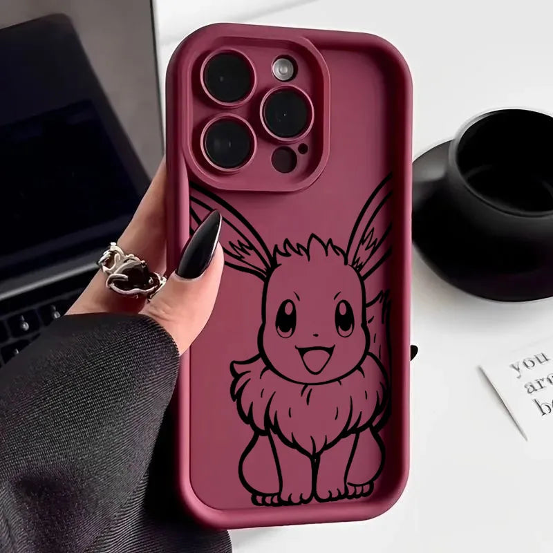 Pokemons Line Cartoon Soft Silicone Case For iPhone