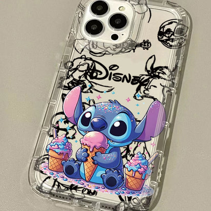 Disney Stitch Clear Phone Case Cute Protective Printing Cover For iPhone