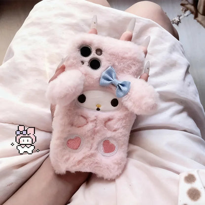 Kawaii Cinnamoroll My Melody 3D Plush Phone Case