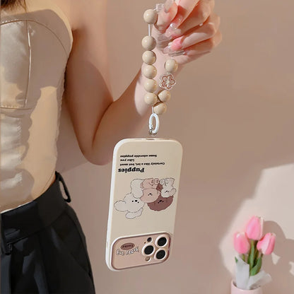 Cute Cartoon Puppy Lens Protective Phone Case For iPhone