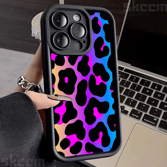 Colorful Leopard Pattern Silicone Soft Phone Case For iPhone
