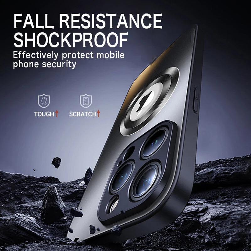Tempered Glass Matte Magnetic For Magsafe Wireless Charging Case For iPhone