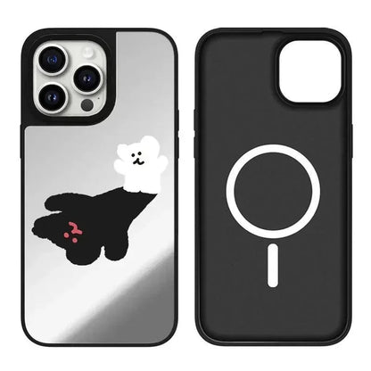Cartoon Bear Shadow Mirror Phone Case