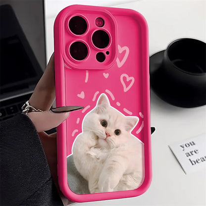 Candy Color Cute Cat Phone Case
