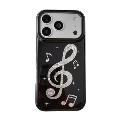 Luxury Cute Musical Note Sanrio Hello Kitty Sparkling Phone Case For iPhone