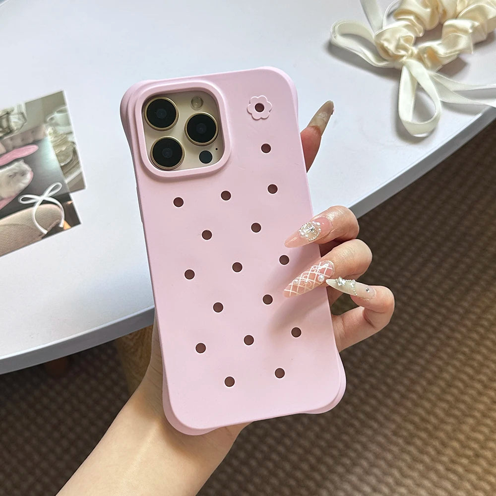 Luxury Diy Charms Holes Phone Case For iPhone