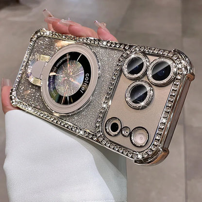 Glitter Diamond For Magsafe Bracket Case For iPhone