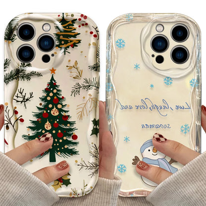 Christmas Decorations Snowman Wave Case For iPhone
