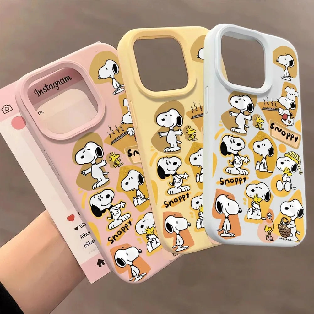 Cute Cartoon Animation Creative Soft Shell Snoopy Mobile Phone Case For iPhone