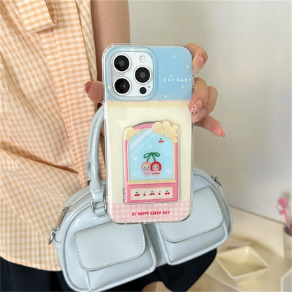 Kawaii Cartoon Hello Kitty Stand Holder Phone Case For iPhone