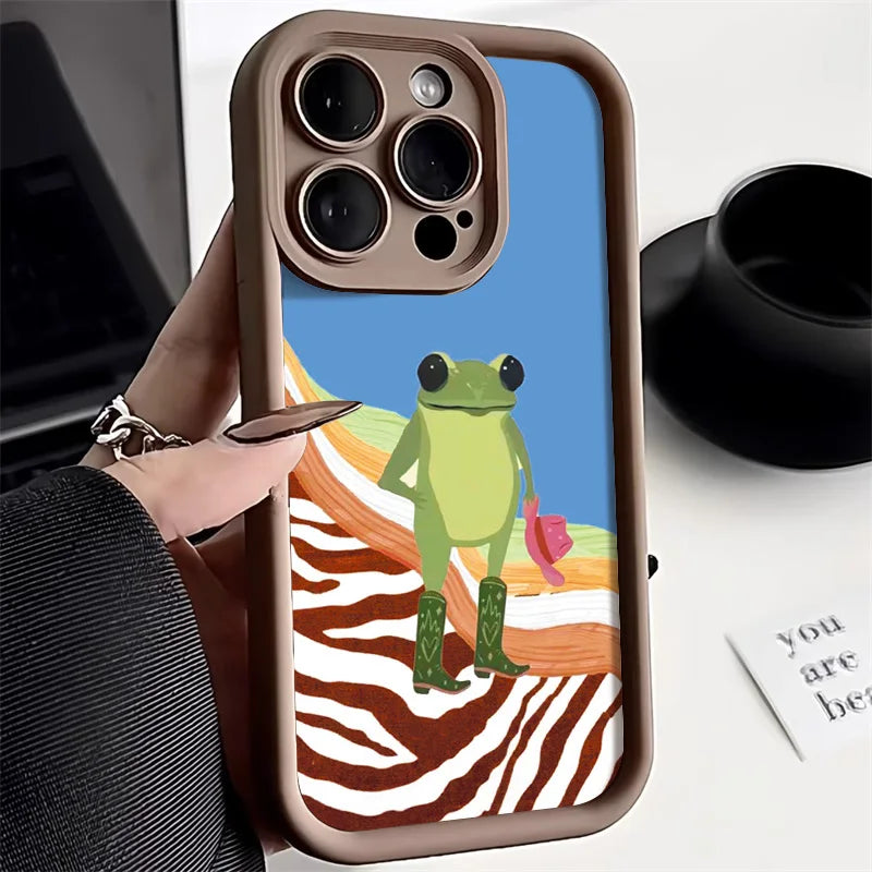 Funny Soft Silicone Frog Phone Case For iPhone