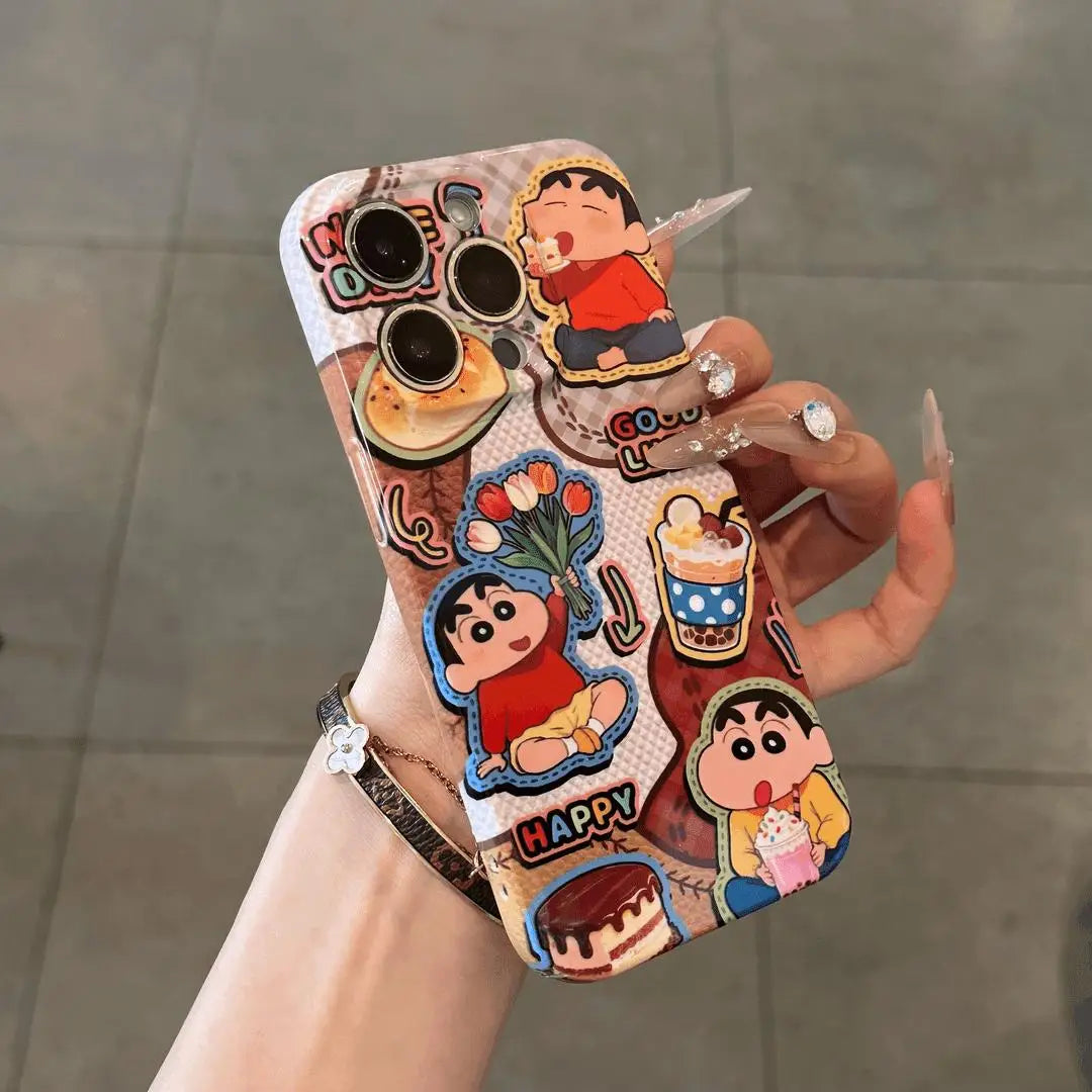 Anime Cute Crayon Shin-Chan Phone Case For iPhone