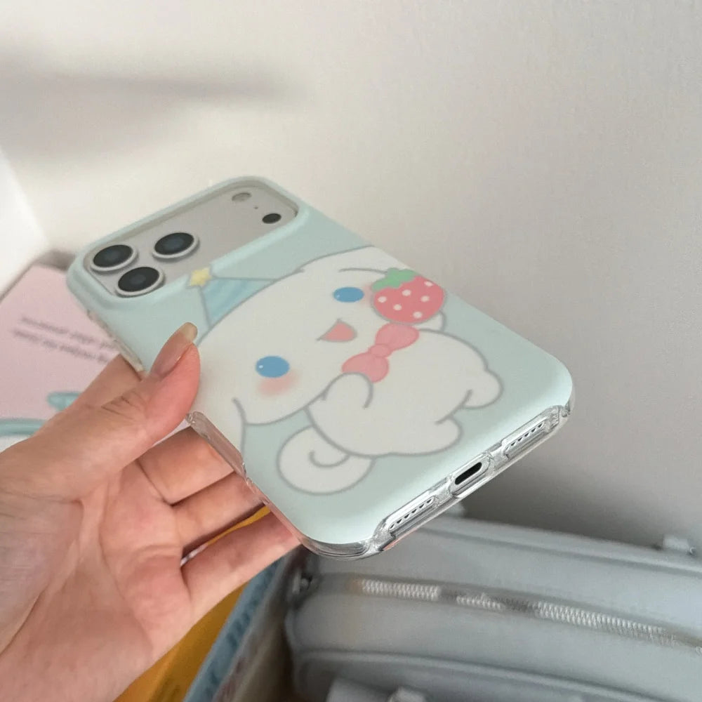 Cute Round Edged Strawberry Jade Guigou Sanrio Shockproof Phone Case For iPhone