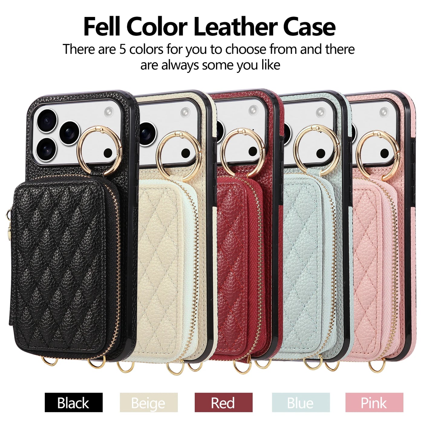 Leather Crossbody Lanyard Phone Case  For iPhone