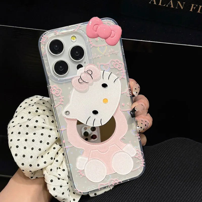 Sanrio Hello Kitty Bow Kawaii Holder Phone Case For iPhone