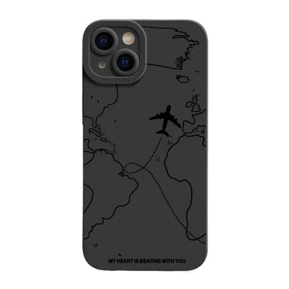 Trave l- Nspired Airplane Route Desian Phone Case For iPhone