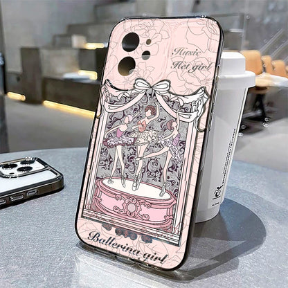 Pink Ballerina Girl Phone Case For iPhone