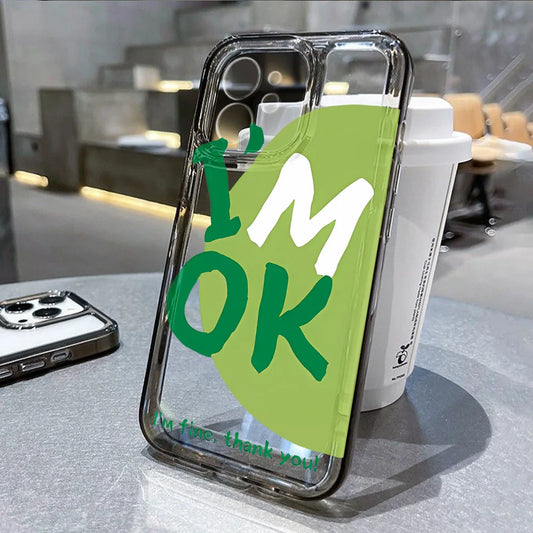 Shockproof Simple Letter Cover Soft Silicone Phone Case