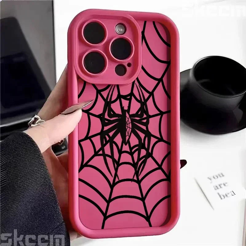 Black Spider Web Soft TPU Phone Case For iPhone