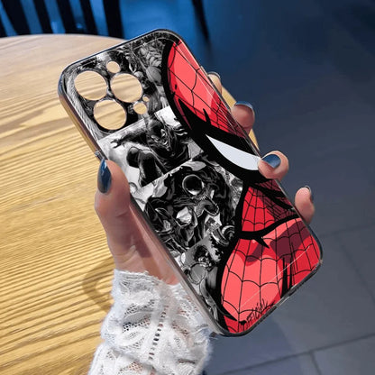 Marvel Half Face Spider Man Soft Phone Case For iPhone