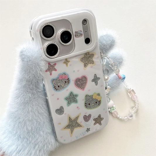 Bling Glitter Full Screen Hello Kitty Melody Phone Case For iPhone