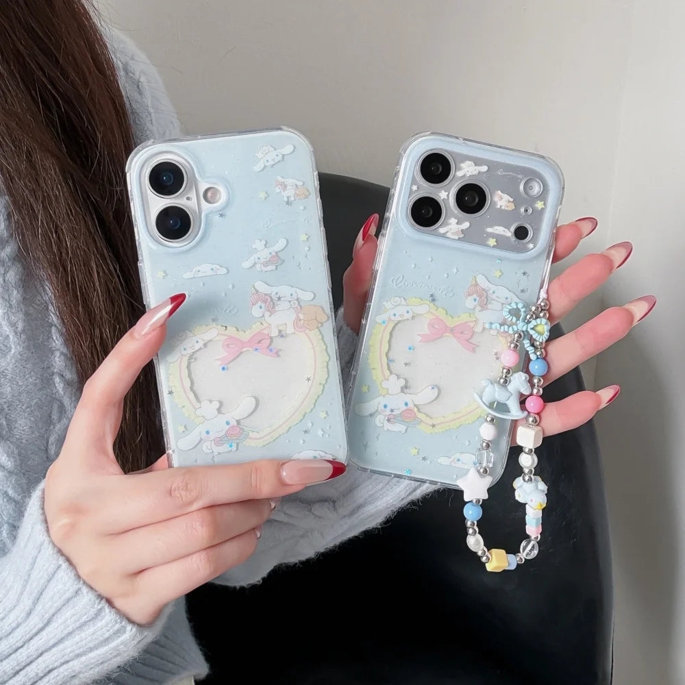 Blue Hollowed Out Love Horse Riding Jade Guigou For iPhone