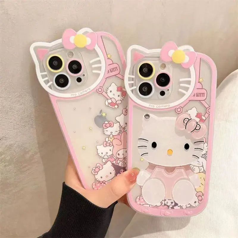 Hello Kitty Kawaii Makeup Mirror Phone Case For iPhone