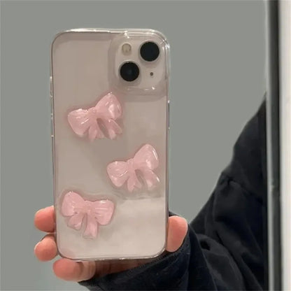 Cute 3D Pink Bowknot Phone Case For iPhone