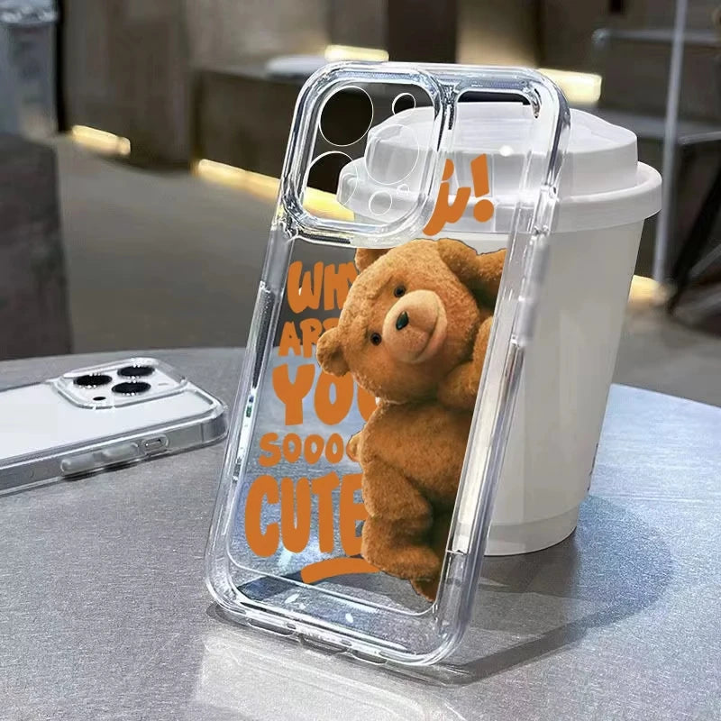 Cartoon Teddy Bear Phone Case For iPhone