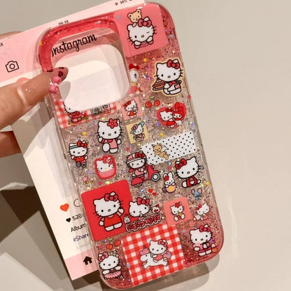 Ins Cute Pink Kitty's Daily Life Phone Case For iPhone