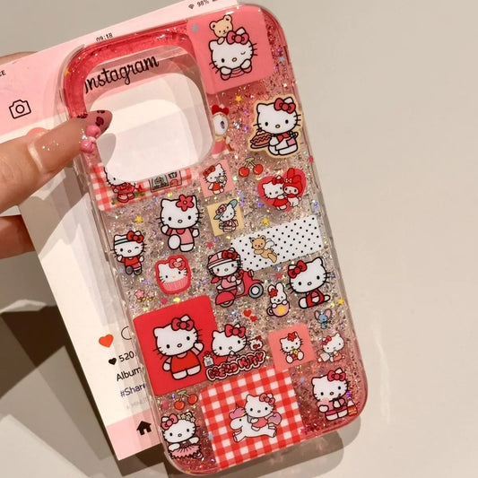 Ins Cute Pink Kitty's Daily Life Phone Case For iPhone