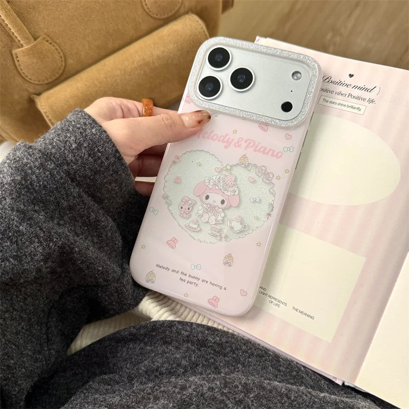 Fashion Pink Saniro Molody Flower Phone Case For iPhone