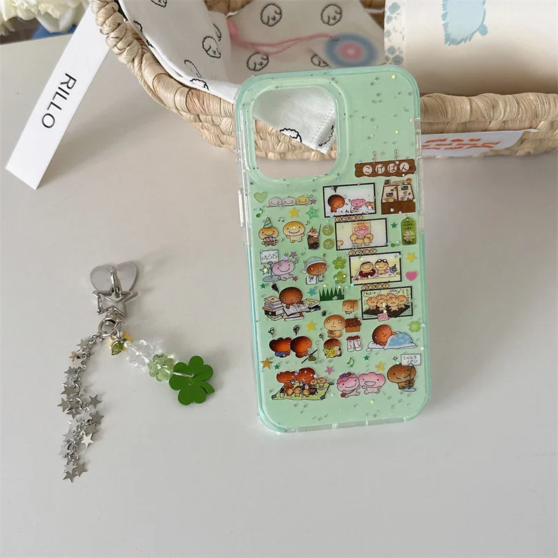 Cute Burnt Bread Glitter Phone Case