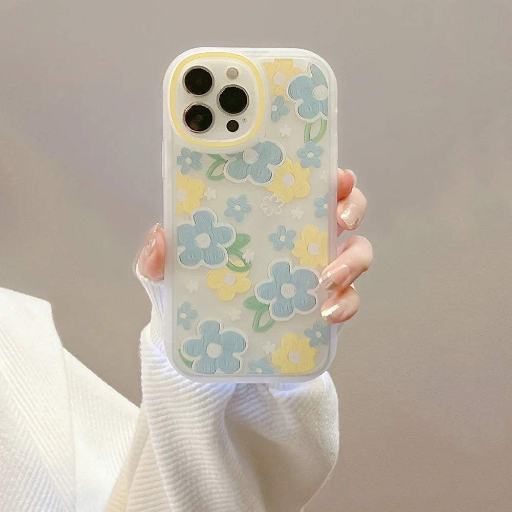 Fashion Oil Painting Flowers Phone Case For iPhone