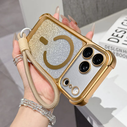 Glitter For Magsafe Lanyard Plating Case  For iPhone
