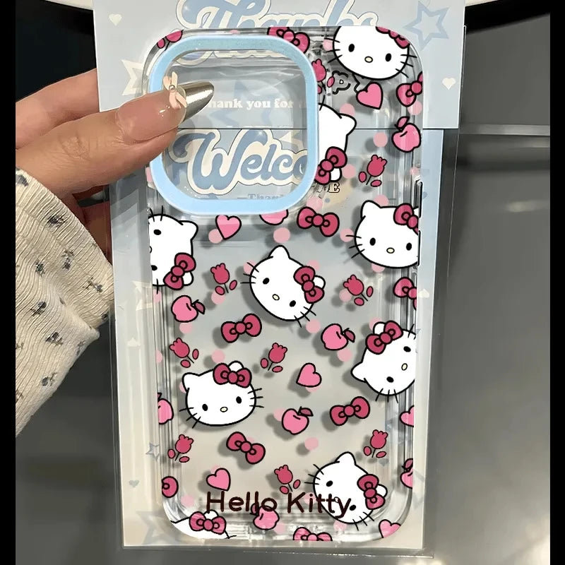 Hello Kitty Bow Full Screen Face Phone Case For iPhone