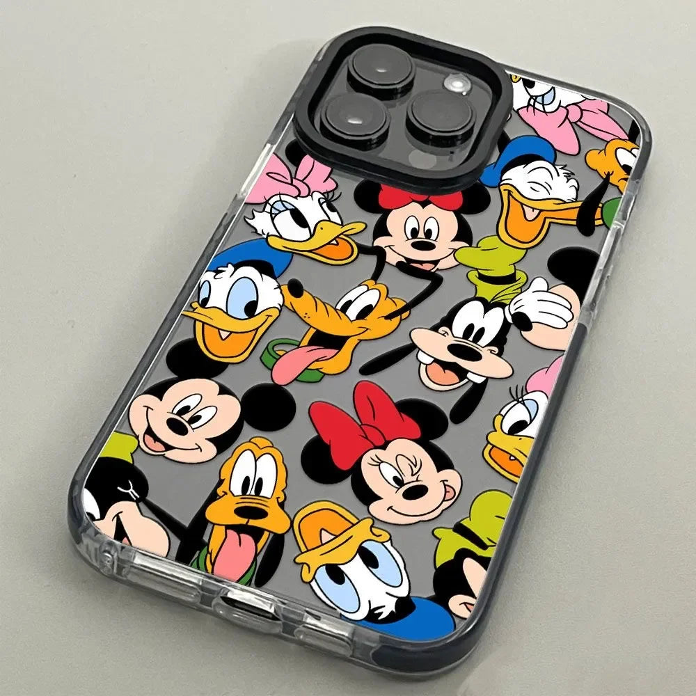 Disney Mickey Minnie Mouse Donald Duck Happy Strap Phone Case For iPhone