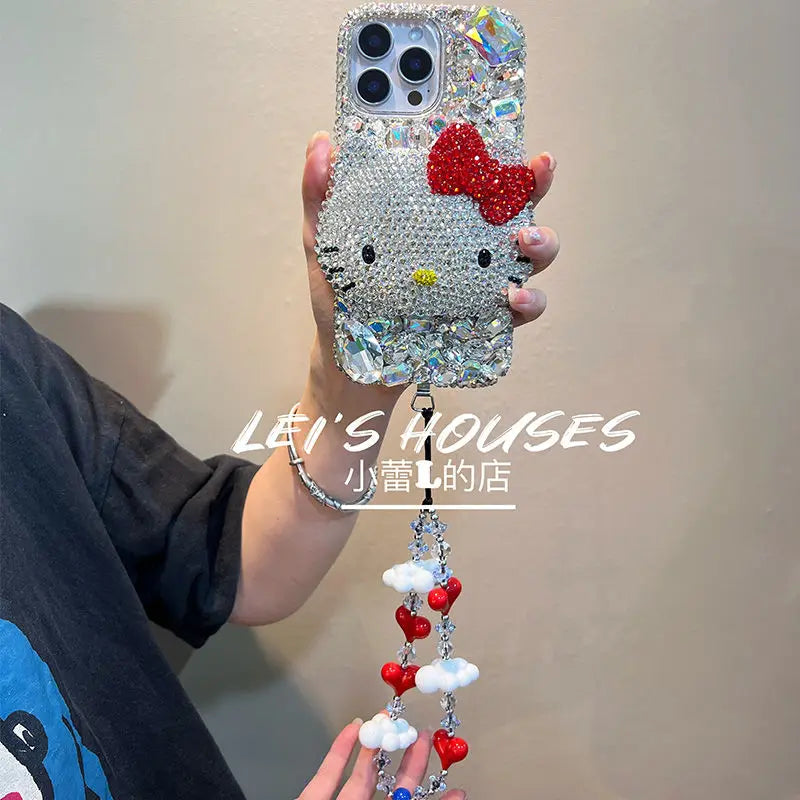 Kawaii Hello Kitty Full Drill Mobile Phone Case For iPhone