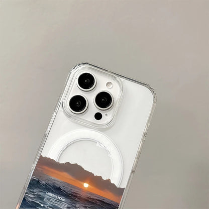 Beach Scene Wireless Charging Hard Case For iPhone