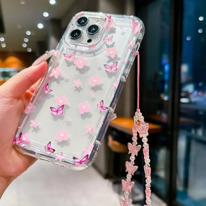 Lovely Butterfly Flower Phone Case For iPhone