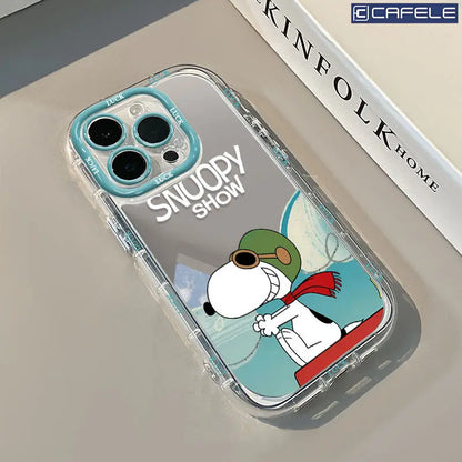 Anime Cute Snoopy Cartoon Mirror Phone Case For iPhone