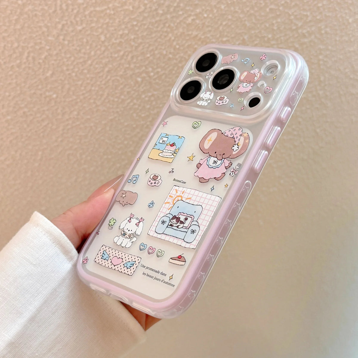 Korean Frosted Cartoon Elephant Pets Label Pattern Phone Case For iPhone