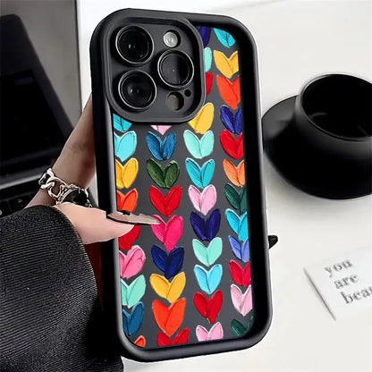 Oil Painting Love Silicone Phone Case for IPhone