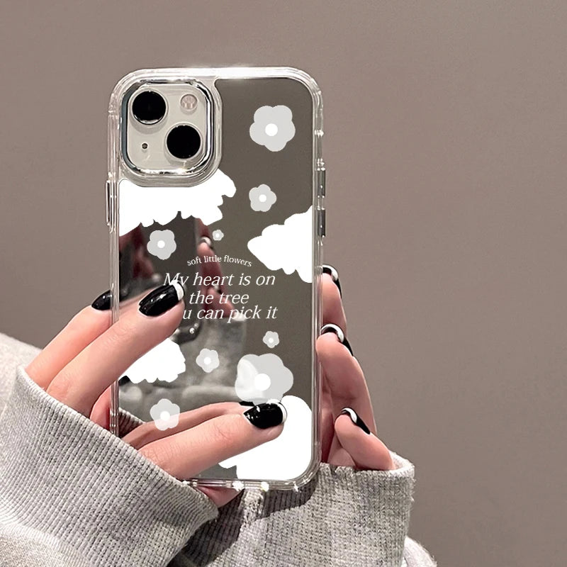 INS Cute Cloud Mirror Phone Case For iPhone