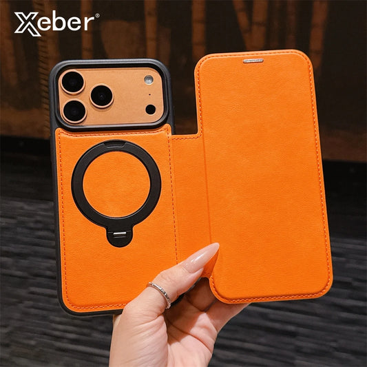 Luxury Magnetic Flip Leather Wallet Magnet Bracket Case For iPhone
