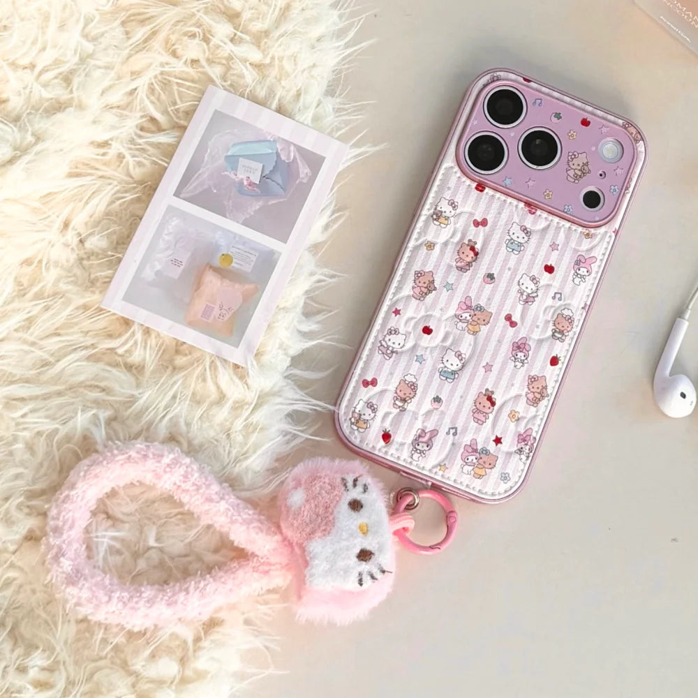 Cute Melody Kitty Fashion Leather Phone Case For iPhone